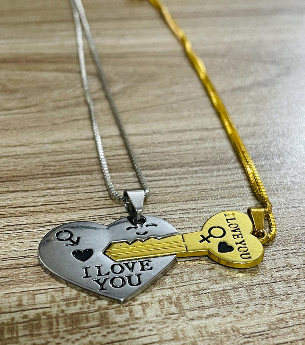 Heart And Key Locket For Couple